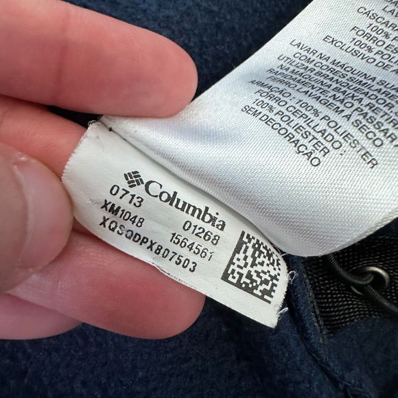 COLUMBIA Mens Full-Zip Fast Trek Fleece Vest in Navy - Picture 9 of 10